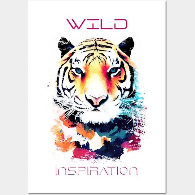 Tiger Wild Nature Animal Colors Art Painting Wall Art by Cubebox